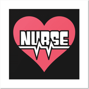 Heart & Heartbeat – Cute Nurse Design Posters and Art